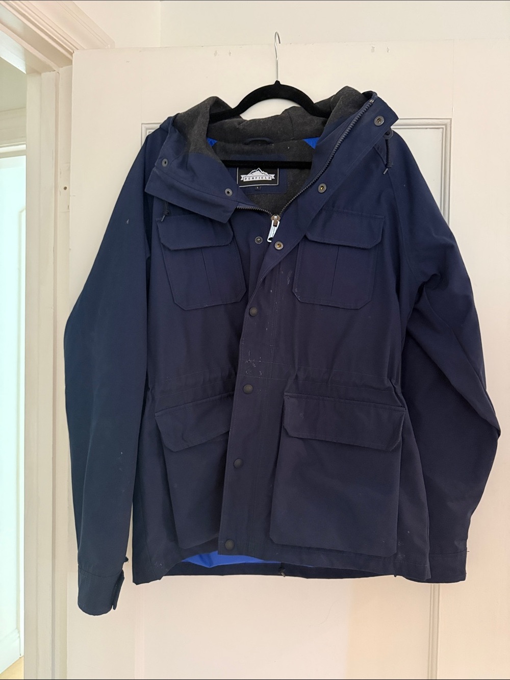 Penfield Navy Hooded Field Jacket with Dark Gray Lining